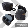 Camera Bag, SLR DSLR Canvas Camera Case, Vintage Padded Shoulder Bag with Rain Cover for Women, Men, Black