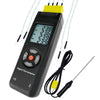 Digital 4 Channels K Type Thermocouple Thermometer with Metal & Bead Probes, Handheld with Backlight, High Temp Meter Tester Multi Measurement Instrument Tool