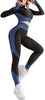Women's 2 Piece Tracksuit Workout Set - High Waist Leggings and Crop Top