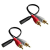 Y Connector Audio Cable 3.5mm Audio Female to 2 RCA Male Stereo Cable (2 Pack)