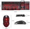 Gaming Keyboard and Mouse Set, 3-LED Backlit Mechanical Feel Business Office Keyboard Colorful Breathing Backlit