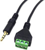 3.5mm(1/8inch) Stereo Audio Balanced Male Jack to AV 3-Screw Video Balun Terminal Adapter Connector Cable 30cm(3.5mm M/3pin)