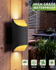 Aluminum Outdoor Wall Sconce, LMS Up and Down Outdoor Wall Mount Light Fixture with 11W COB LED 3000K Warm White