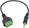 3.5mm(1/8inch) Stereo Audio Balanced Male Jack to AV 3-Screw Video Balun Terminal Adapter Connector Cable 30cm(3.5mm M/3pin)