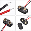 10 Pack T Type 9 V Battery Clip Connector Long Cable Connection Hard Shell Black Red Connector (T Type)