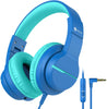 HS19 Kids Headphones with Microphone for School, Volume Limiter 85/94dB, Over-Ear Girls Boys Headphones for Kids