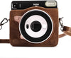 Protective Case for Fujifilm instax Square SQ6 Instant Camera, Blush Gold - Premium Vegan Leather Case with Detachable Strap, Vintage Browm