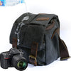 Waterproof Camera Bag/Case, Vintage Canvase Leather Trim DSLR SLR Camera Shoulder Messenger Sling Bag for for Nikon, Canon, Sony, Pentax, Olympus Panasonic, Samsung & Many More