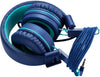 Kids Headphones - K11 Foldable Stereo Tangle-Free 3.5mm Jack Wired Cord On-Ear Headset for Children/Teens/Boys/Girls/Smartphones/School/Kindle/Airplane Travel/Plane/Tablet (Navy/Teal)