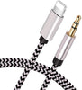 iPhone AUX Cord for Car Stereo, Lightning to 3.5mm AUX Audio Nylon Braided Cable