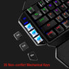 RGB One Handed Mechanical Gaming Keyboard,Colorful Backlit Professional Gaming Keyboard with Wrist Rest Support,