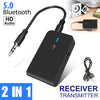 2 in 1 Bluetooth 5.0 Transmitter and Receiver Low Latency 3.5Mm Stereo Wireless Audio Adapter for Tv/Car/Home Stereo System
