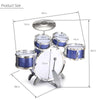 Kids Jazz Drum Set Kit Musical Educational Instrument 5 Drums 1Cymbal with Stool Drum Sticks Percussion Instrument