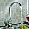 Kitchen Mixer tap Faucet Mixer Tap Swivel Spout Chrome Brass Square Single Lever Mono