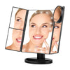 22Pcs LED Tri-fold Makeup Mirror Brightness Adjustable Desktop Cosmetic Mirror Rotatable Potable Mirror