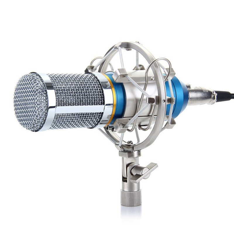 Metal Noise Canceling HD Sound Shockproof Live Broadcast Recording 3.5mm Condenser Microphone
