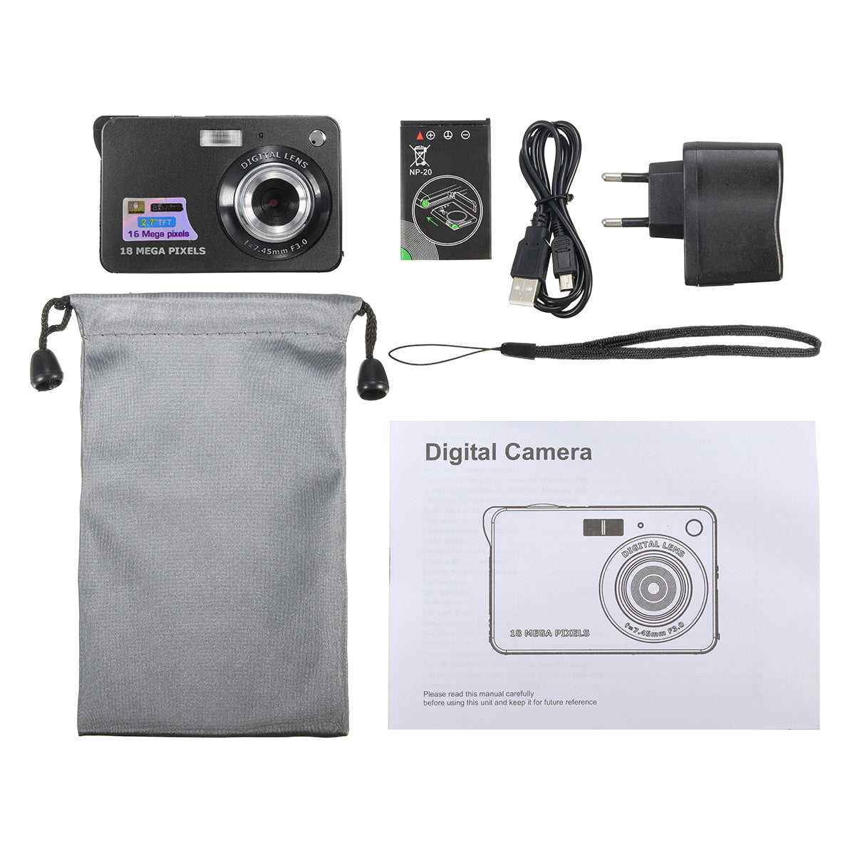 2.7 Inch TFT Lcd Display 18MP 8x Zoom Hd Digital Anti Shake Camera Camcorder