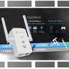 Wifi Repeater Wireless Internet Booster Range Extender Booster Amplifer 1200Mbps - 360°Full Signal Coverage