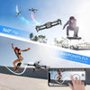 4DRC Foldable Drone with 1080P HD Camera for Kids and Adults, Remote Control RC Quadcopter with 2 Batteries, Altitude Hold, One Key Take Off/Landing, Trajectory Flight, App Control, Black
