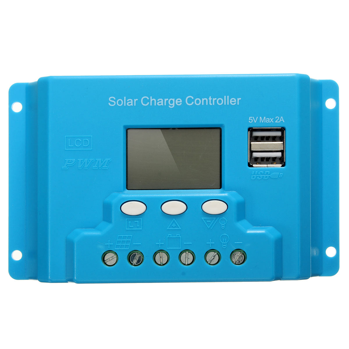 10A 20A 30A LCD PWM Solar Panel Charge Controller Battery Regulator 12V/24V with Dual USB