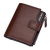 14 Card Slots Men PU Leather Minimalist Vertical Wallet Casual Business Tri-fold Wallet Card Holder