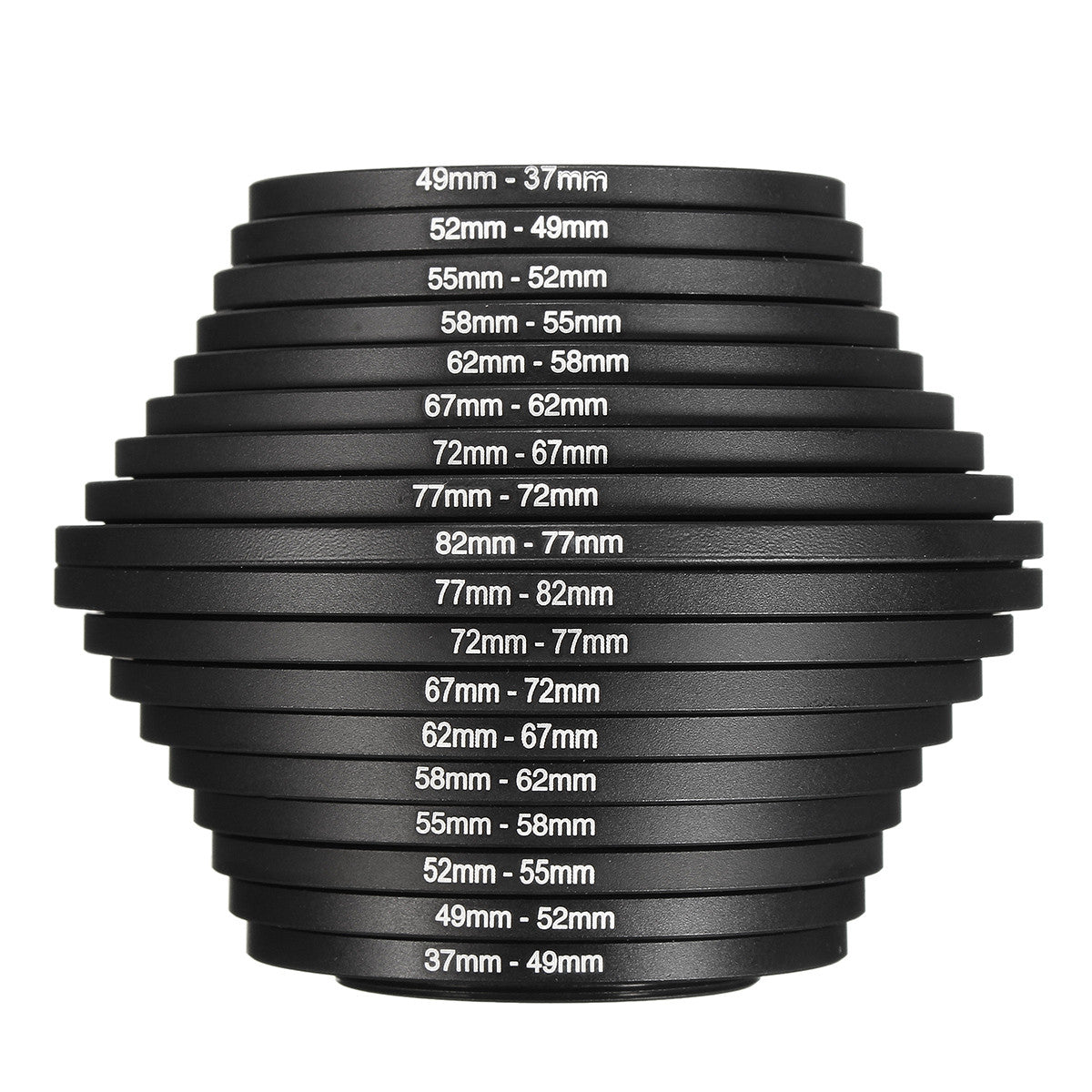 18pcs Step Up Down Lens Filter Ring Adapter Set 37 - 82mm For Canon Nikon