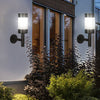 2x Stainless Steel Solar Powered LED Wall Lights Shed Fence Door Outdoor Garden