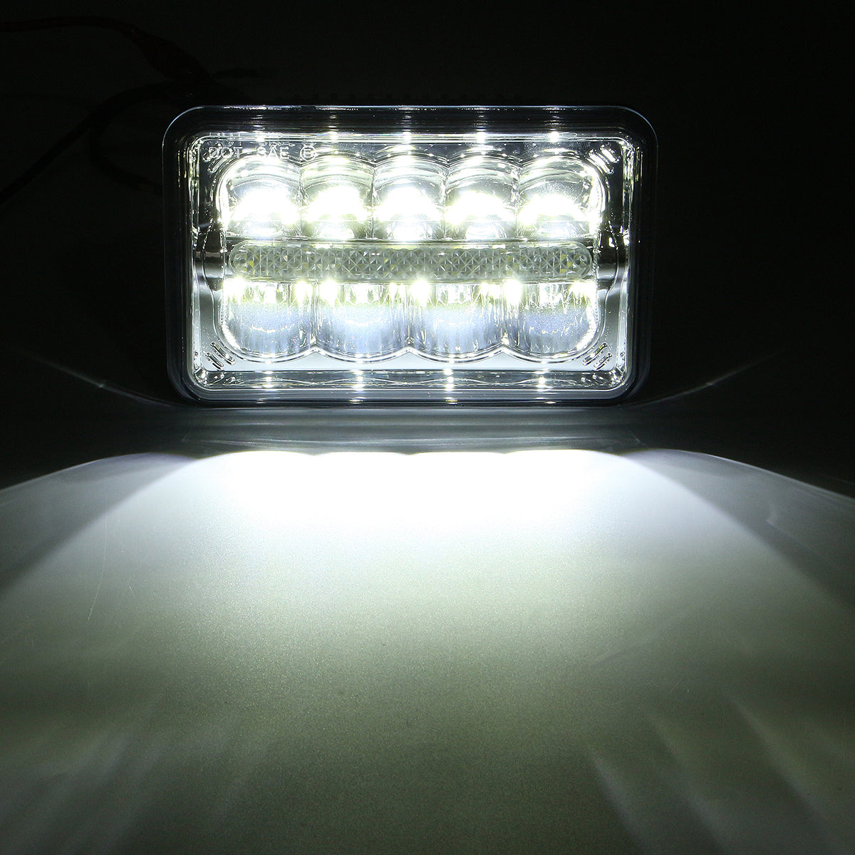 1Pcs 4X6 Inch H4 20W LED Headlights Lamp White W/DRL Hi/Lo Beam for Truck Pickup Trailer