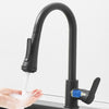 Stainless Steel Kitchen Sink Faucet Pull Out Sprayer 4 Modes Water Outlet 360° Rotation Hot Cold Mixer Tap With Hose