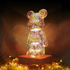 3D Firework Bear Night Light Projection Colorful USB Atmosphere Dimming Decor Room 3D Glass Firework Bedroom Living Decorative