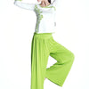 Women Fitness Yoga Sets Lady Sports Exercise Gym Clothing Set Tops And Loose Pants