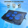 ENHANCE ENGXC20100BLEW Cryogen Gaming Laptop Cooling Pad - 5 Fans - USB 2.0 - Laptops up to 17-Inches - Black/Blue