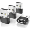 4-Pack USB C Female to USB Male Adapter for Most Device,Black