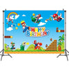 Game Super Mario Brothers Party Background Children'S Birthday Party Photography Background Cloth Wall Decoration Theme Supplies