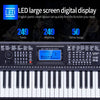 Keyboard Piano With LCD Screen,61-key Beginners Electronic Keyboard Piano w/Lighted Keys,3 Teaching Modes,Headphones,Microphone,Built-In Speakers,Black