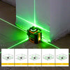 Laser Level 3 X 360 Green Line, Self-Leveling Construction Laser with Pulse Mode, Working time up to 40h, with 2 Rechargeable Lithium Batteries, Magnetic Pivoting Base, Target Plate(KT360A)