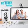 Webcam with microphone,Ring Light and Tripod, Advanced autofocus Adjustable Brightness