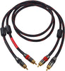 RCA Cable, 2RCA Male to 2RCA Male Stereo Audio Cables 【Hi-Fi Sound】Braided RCA Stereo Cable  (1M)