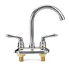 Modern Chrome Cold Hot Water Double Mixer Tap Bathroom Kitchen Basin Faucet