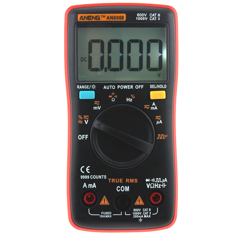 ANENG AN8008 True RMS Wave Output Digital Multimeter 9999 Counts Backlight AC DC Current Voltage Resistance Frequency Capacitance Square Wave Output