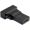360 Degree Rotation Gold Plated DVI 24+1 Pin Male to 19 Pin HDMI Female Adapter - Black