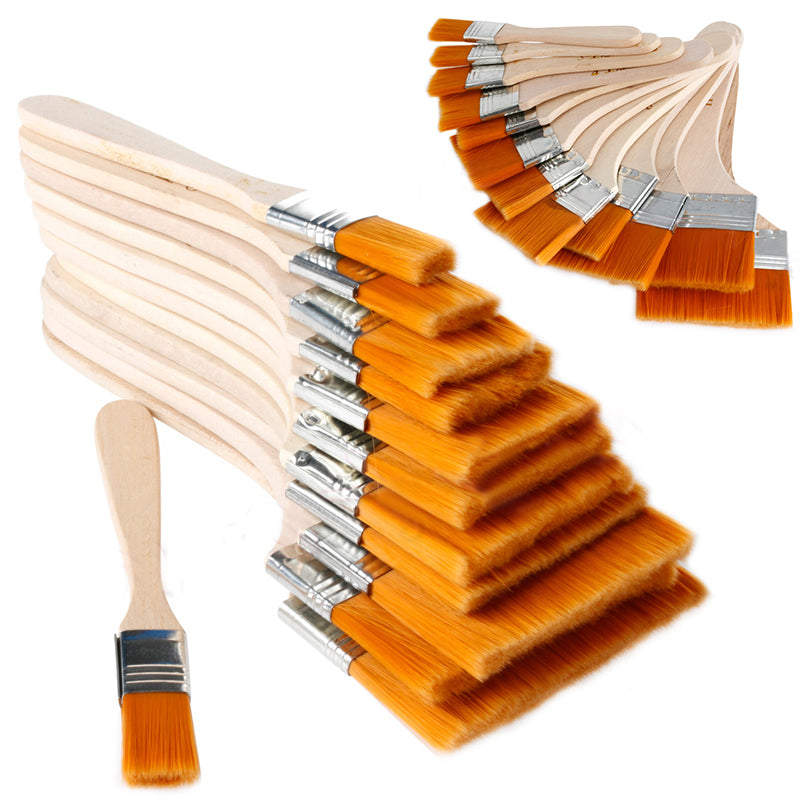 12Pcs/Set Nylon Oil Painting Watercolor Gouache Paint Barbecue Brush Home Wall Decor Tool