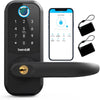 Smart Lock, Fingerprint Keyless Entry Locks with Touchscreen Keypad,Smart Lever Lock,Bluetooth Front Door Lock, Electronic Digital Deadbolt with Reversible Handle,Auto Lock,Free App,Ic Card