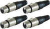 Audio XLR Female Plugs Connectors XLR-F Plug - 4 Pack