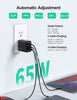USB C Charger  65W PD 3.0 GaN Charger Type C Foldable Adapter with 3-Port Fast Wall Charger