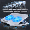 Laptop Cooling Pad with Adjustable Height Two 5.1 Inches Fan 2 USB Ports Suitable for 12"-15.6" Laptops（White）