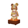 3D Firework Bear Night Light Projection Colorful USB Atmosphere Dimming Decor Room 3D Glass Firework Bedroom Living Decorative