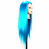 Blue Synthetic Hair Hairdressing Braiding Makeup Training Mannequin Head Model Clamp Holder Salon