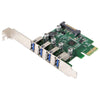 Low Profile 4 Ports PCI-E to USB 3.0 HUB PCI Express Expansion Card Adapter 5Gbps USB1.1/2.0/3.0 Operating Systems