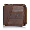Men Genuine Leather Vintage Zipper Wallet